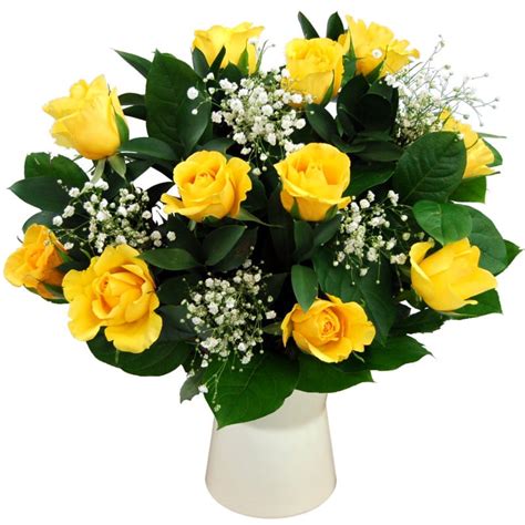 Dozen Yellow Roses Bouquet | Fresh Flowers | Free Delivery