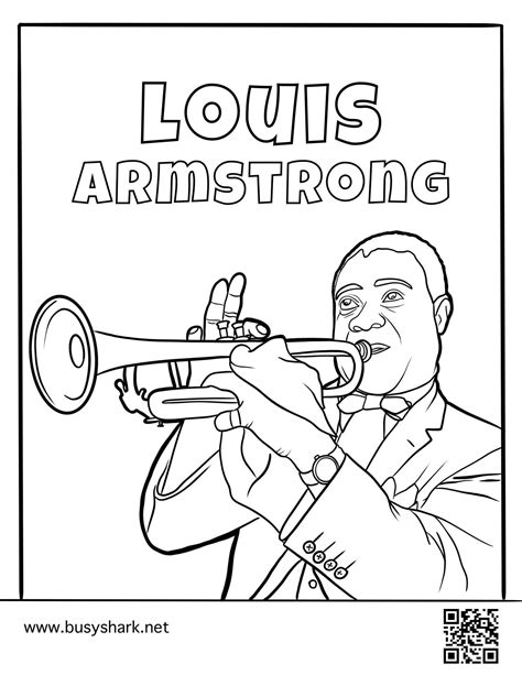 Louis Armstrong coloring page - Busy Shark