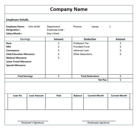 Salary Slip Template | 19+ Free Printable MS Docs & Xlsx Formats, Samples, Examples,