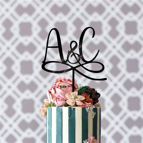 CT1507 Monogram Wedding Cake Topper Personalized Custom Initials Cake ...