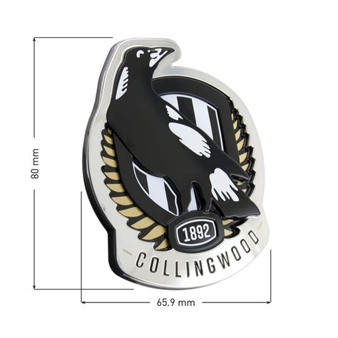 Collingwood AFL Supporter Logo - 3D Chrome Finish | Supercheap Auto