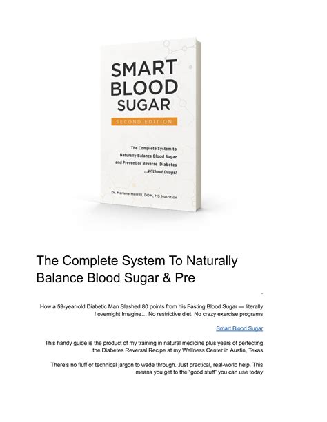 Smart Blood Sugar By Dr Marlene Merritt Smart Blood Sugar PDF Download ...