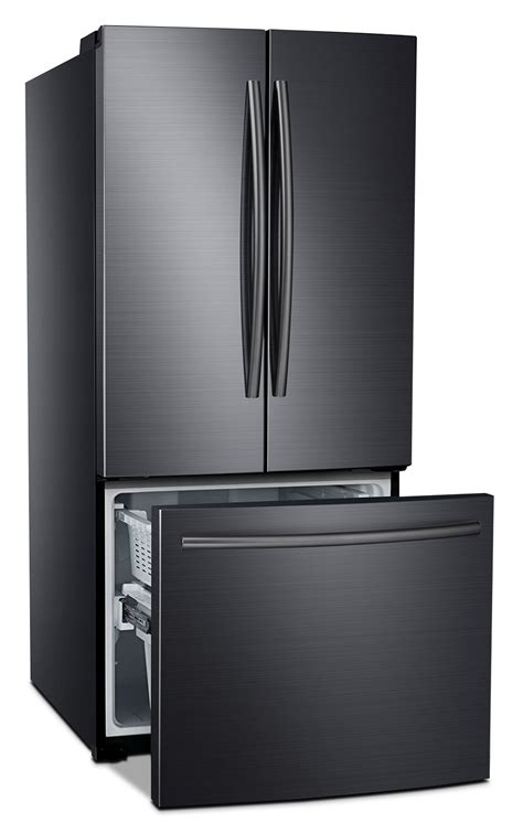 Samsung 22 Cu. Ft. French-Door Refrigerator – Black Stainless Steel RF220NCTASG | The Brick