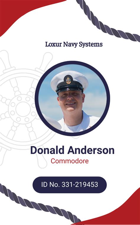 Navy ID Card Template - Edit Online & Download Example | Template.net