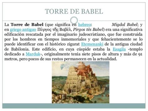 Torre de Babel - Historia resumida