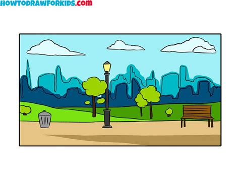 How to Draw a Park | Drawings, Earth drawings, Draw