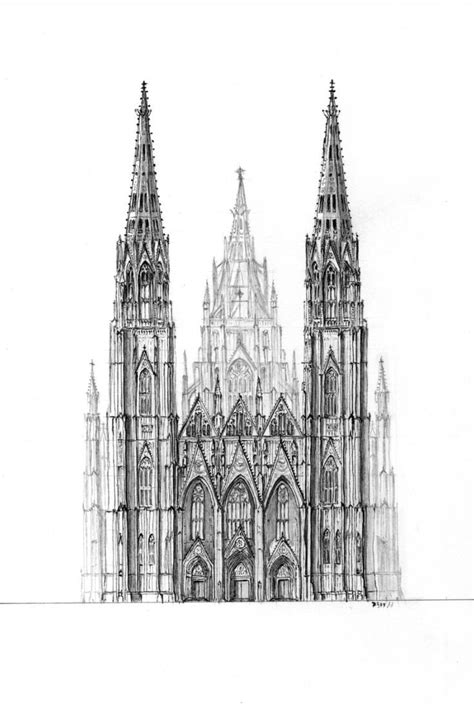 German Gothic Church | Gothic architecture drawing, Gothic church ...