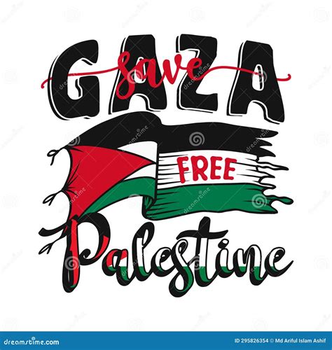 Save Gaza Free Palestine, Typography Motivational Quotes Stock Vector ...