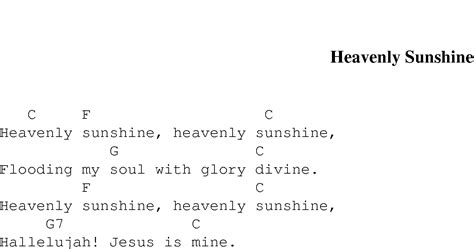 Heavenly Sunshine - Christian Gospel Song Lyrics and Chords