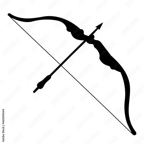 black silhouette bow and arrow vector, isolated Stock Vector | Adobe Stock