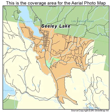 Aerial Photography Map of Seeley Lake, MT Montana