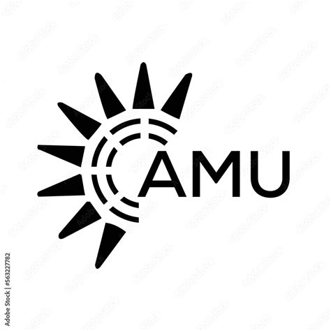 AMU letter logo. AMU image on white background and black letter. AMU ...