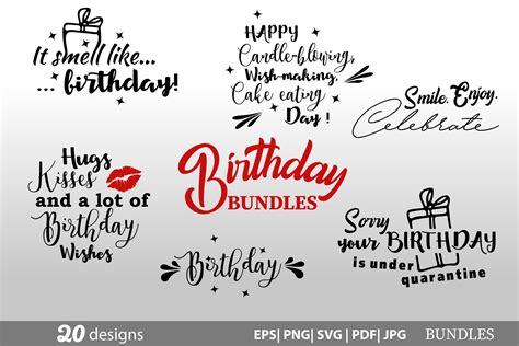 Birthday Bundle SVG Birthday Funny Quotes Happy Birthday - Etsy