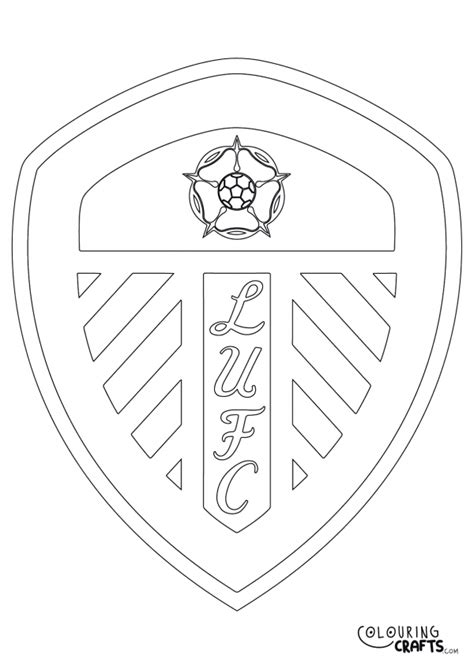 Leeds United Badge Printable Colouring Page - Colouring Crafts