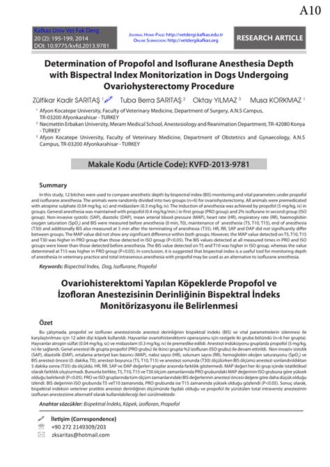 (PDF) Determination of Propofol and Isoflurane Anesthesia Depth with Bispectral Index ...