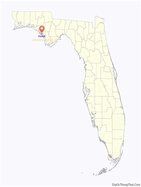 Map of Parker city, Florida - Thong Thai Real