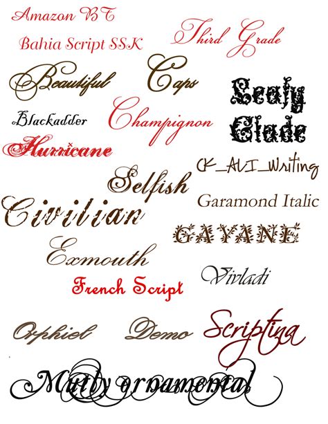 Tattoo Fonts For Names