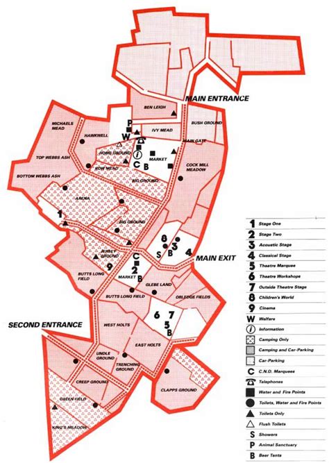 Image result for glastonbury festival site map 1982 | Map, Glastonbury festival, Glastonbury