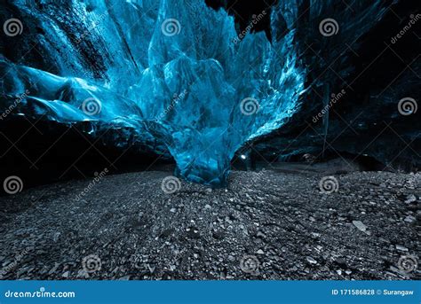 Inside an Ice Cave in Iceland Stock Photo - Image of tour, light: 171586828