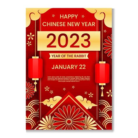 Chinese New Year 2023 Poster Template 14966544 Vector Art at Vecteezy