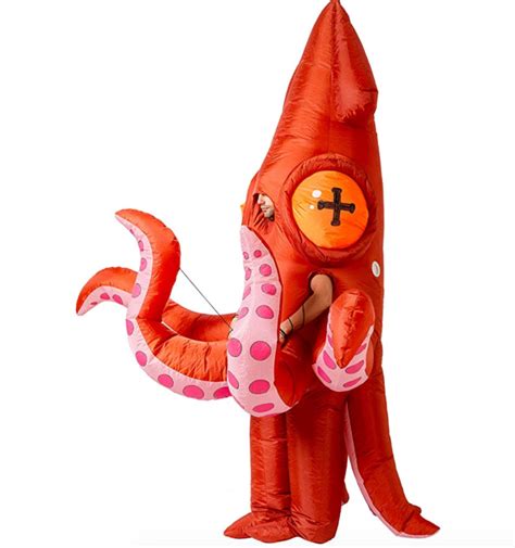 Inflatable Giant Squid Costume With Articulating Arms