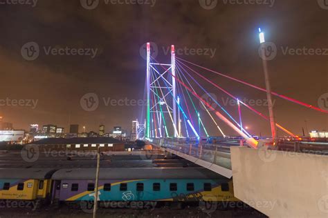 Nelson Mandela Bridge at night - Johannesburg 16104529 Stock Photo at ...