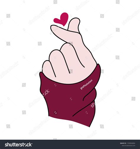 Hand Shows Heart Sign Chinese On Stock Vector (Royalty Free) 1199004004 ...