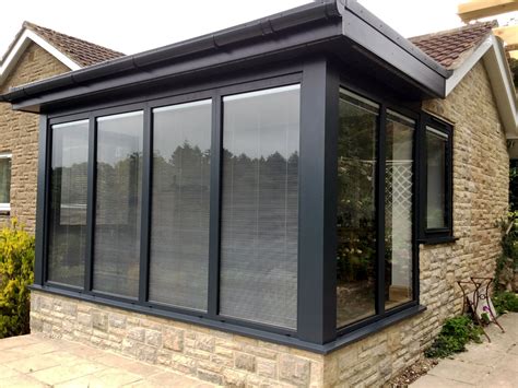 Full Length Aluminium Windows with Integral Blinds in Bungalow Extension - Aspect Windows