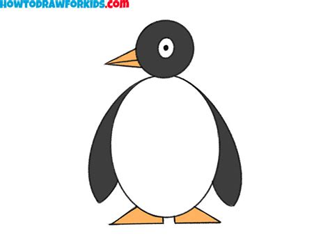 How to Draw a Penguin for Kindergarten - Easy Tutorial For Kids