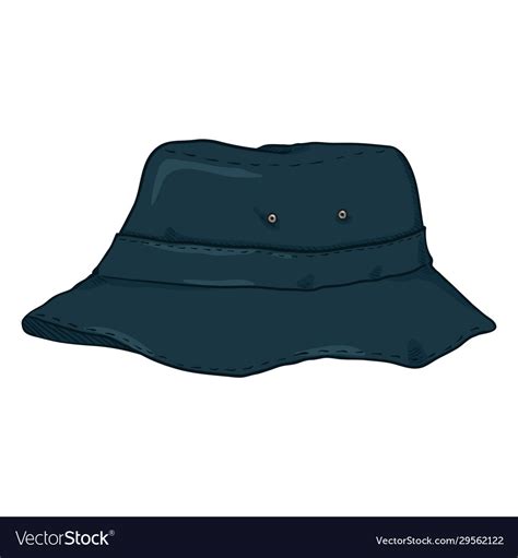 Single cartoon blue bucket hat Royalty Free Vector Image