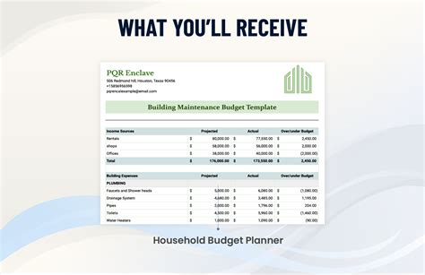 Building Maintenance Budget Template in Google Docs, Apple Numbers ...