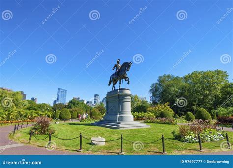 Boston Public Garden George Washington Statue Editorial Photography - Image of later, outdoors ...