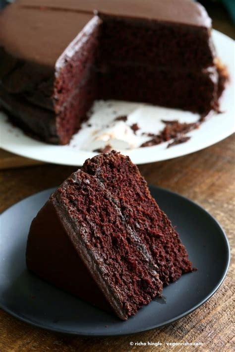 Vegan Chocolate Cake with Chocolate Peanut Butter Ganache - Vegan Richa