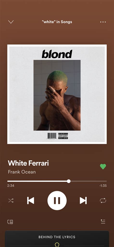 White Ferrari | Frank ocean, Ocean, Songs