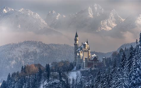 nature, Landscape, Mountain, Forest, Trees, Winter, Snow, Castle ...