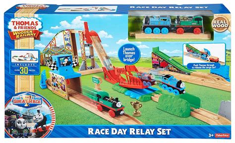 Thomas & Friends Wooden Railway Race Day Relay Train Track Playset | eBay