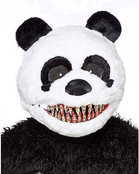 Adult Faux Fur Scary Panda Ani-motion Full Mask - Spirithalloween.com Halloween Crafts For Kids ...