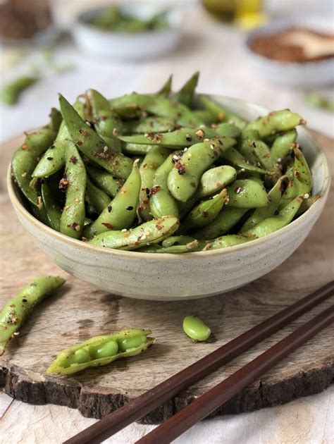 Edamame Beans with Japanese 7-Spice Blend - The Kitchen Fairy