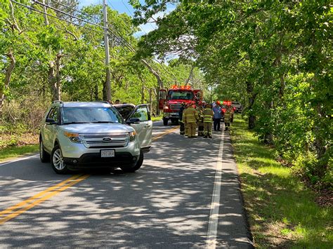 UPS truck crashes into woods - The Martha's Vineyard Times