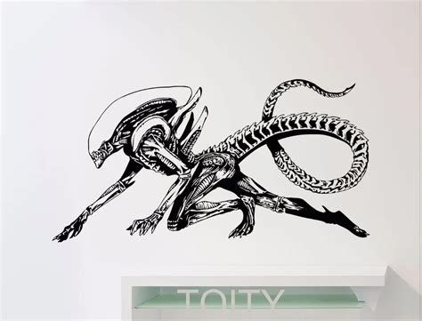 Alien Wall Decal Alien Predator Movie Xenomorph Vinyl Sticker Home Kids ...