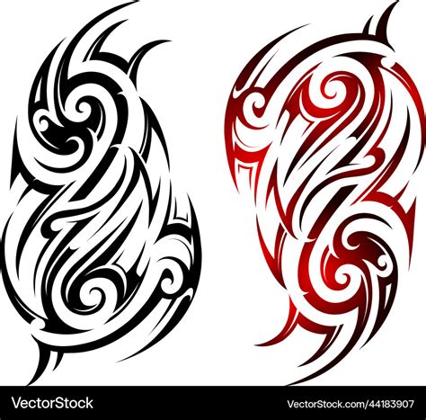 Tribal art style tattoo flames Royalty Free Vector Image