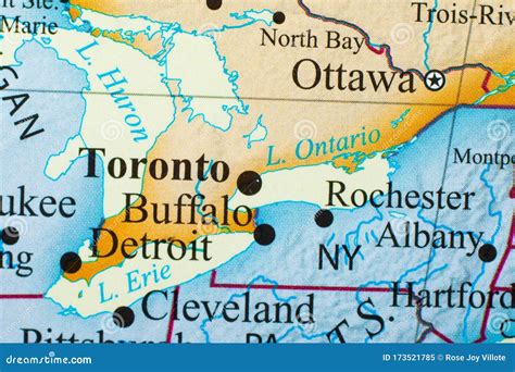 Map of Canada Focus on Toronto City and Ottawa Stock Image - Image of ...