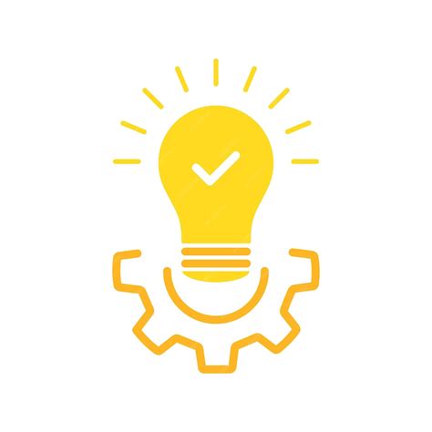 Premium Vector | Effective solution icon yellow gear and bulb concept of abstract tech done ...