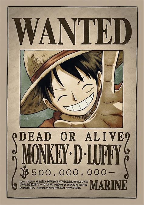 Luffy Wanted Poster One Piece Poster By Mrbeast0 Redbubble | Images and ...