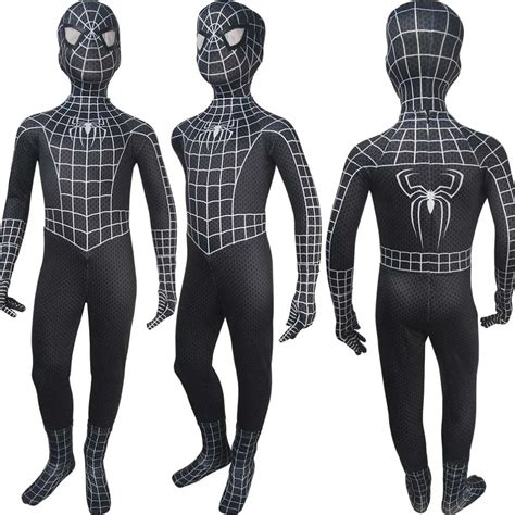 Kids Venom Spider Man black costume superhero outfit halloween costume ...