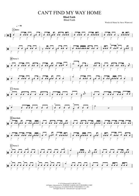 Can't Find My Way Home Tab by Blind Faith (Guitar Pro) - Full Score ...