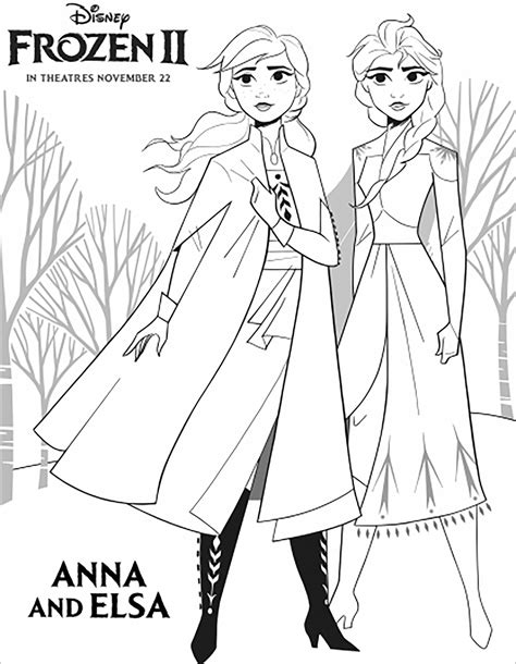 Frozen 2 : Anna & Elsa - La Reine des Neiges 2 Kids Coloring Pages