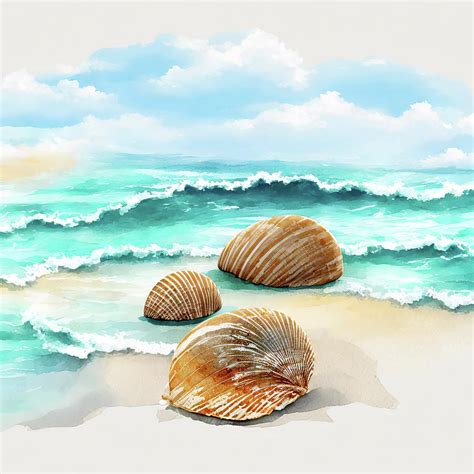 Giant Beach Shells Digital Art by Nathan Bowles - Fine Art America