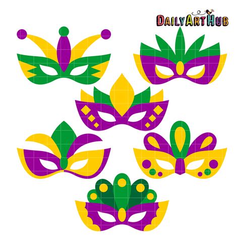 Mardi Gras Masks Clip Art Set – Daily Art Hub – Free Clip Art Everyday