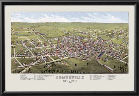 Somerville NJ 1882 Restored Map | Vintage City Maps